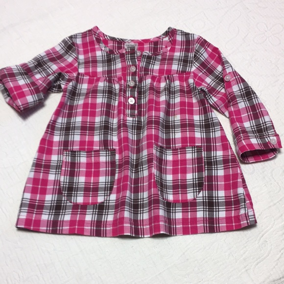 12m (6/$20) Plaid Flannel Dress by Carter’s - Picture 1 of 11